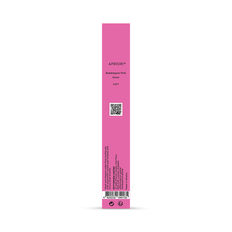 Apriori bubblegum pink silver soft toothbrush, UK version