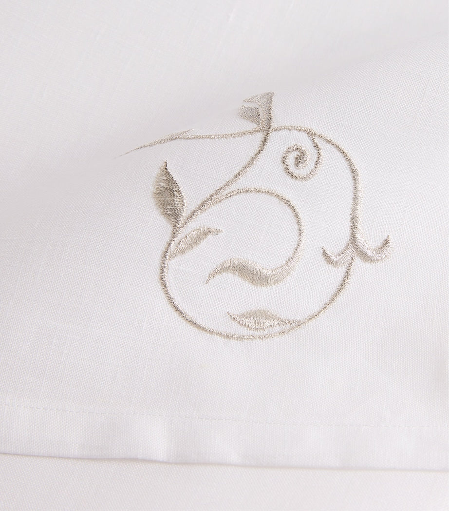 Dea Linen embroidered scroll napkin 45cm x 45cm - British product