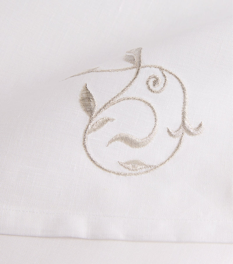 Dea Linen embroidered scroll napkin 45cm x 45cm - British product