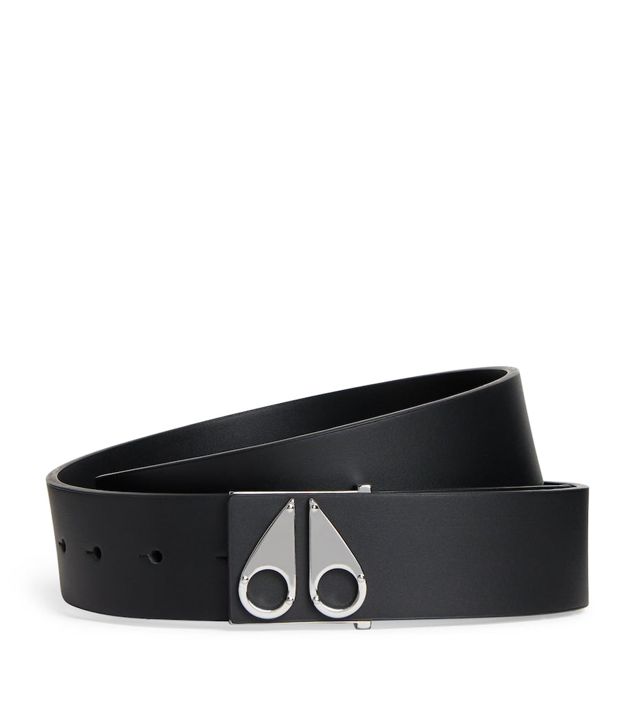 Moose Knuckles leather logo belt 4cm - British product