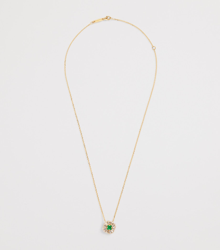 Suzanne Kalan Princess Flower diamond emerald necklace, UK version