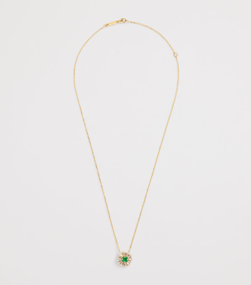 Suzanne Kalan Princess Flower diamond emerald necklace, UK version