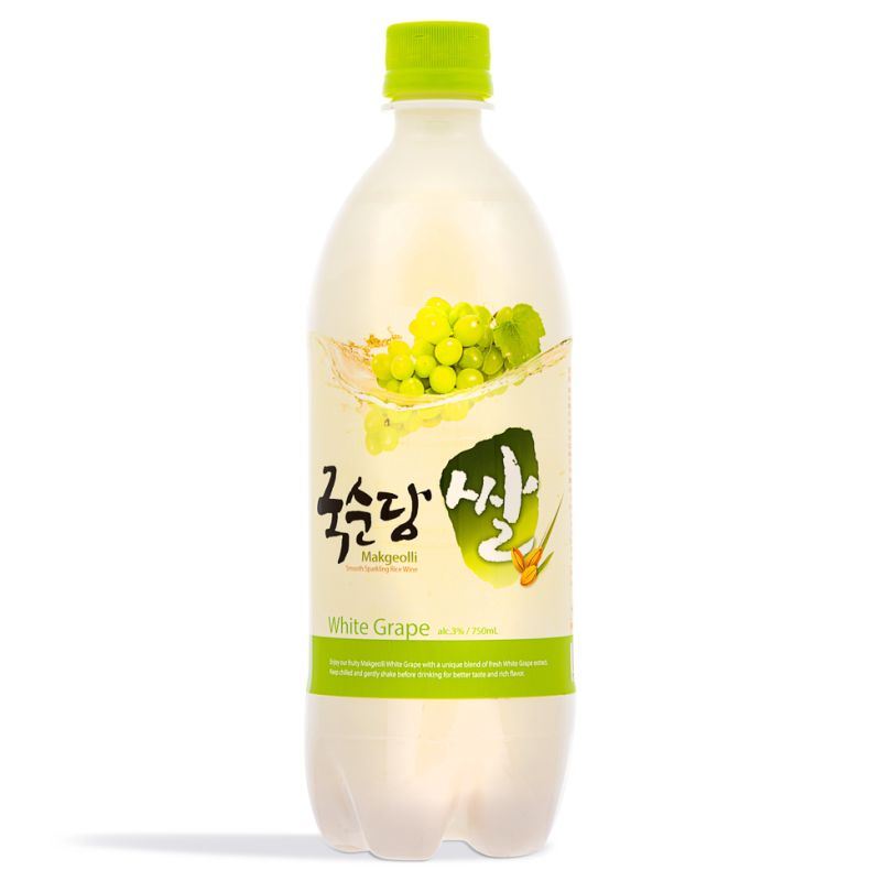 Kooksoondang white grape makgeolli sparkling rice wine, imported from the UK