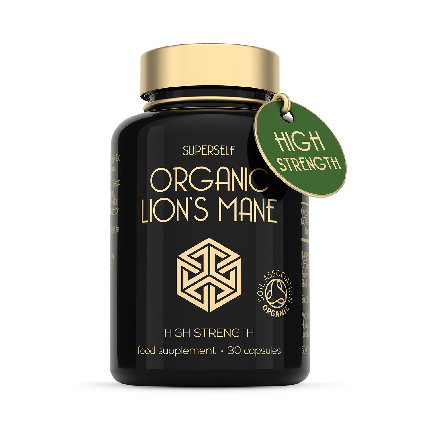 SuperSelf organic Lion's Mane mushroom supplement 30 capsules, UK version