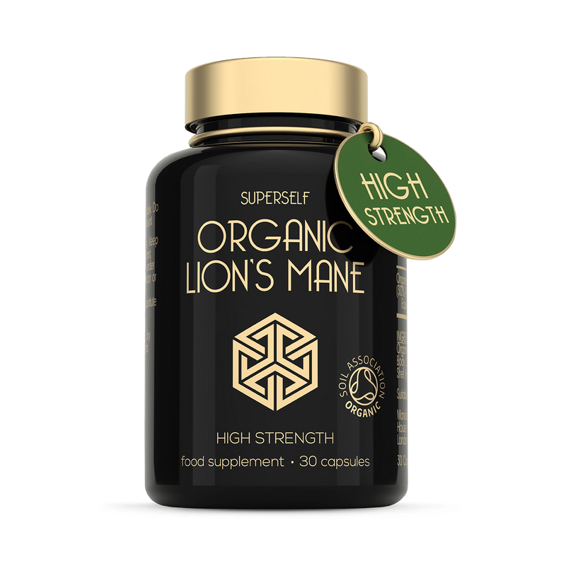 SuperSelf organic Lion's Mane mushroom supplement 30 capsules, UK version