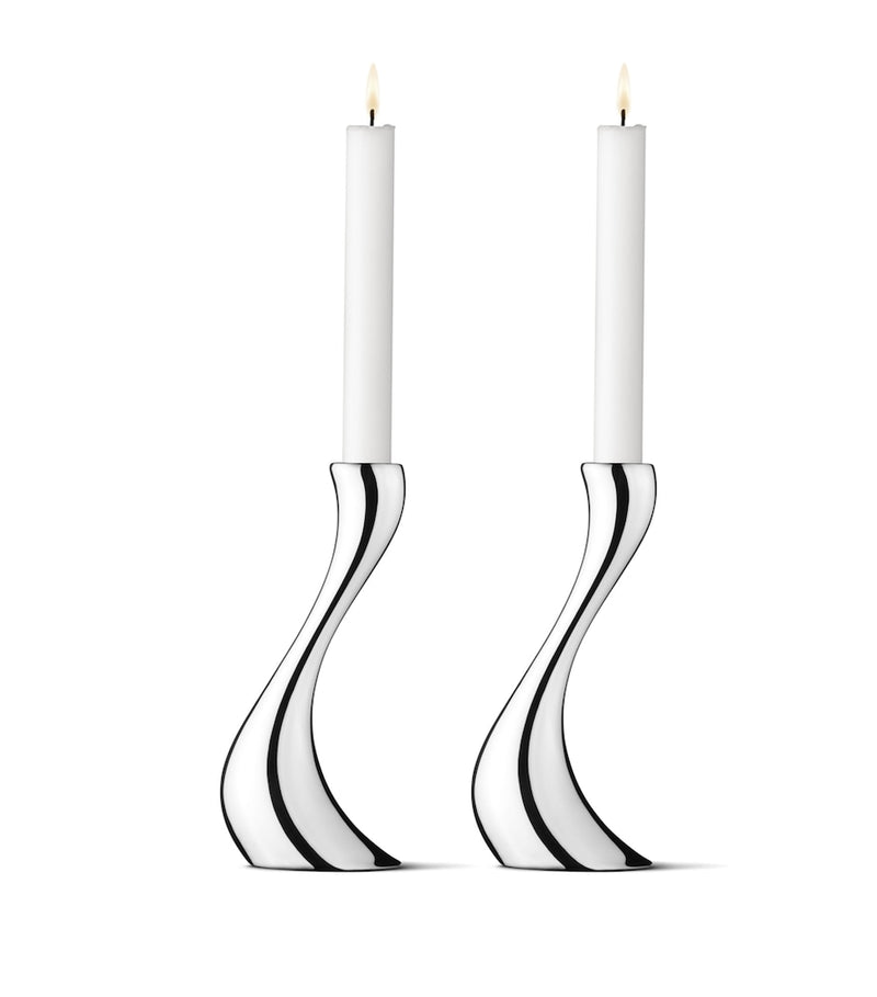 Georg Jensen Cobra Medium Candle Holder Set of 2, UK version