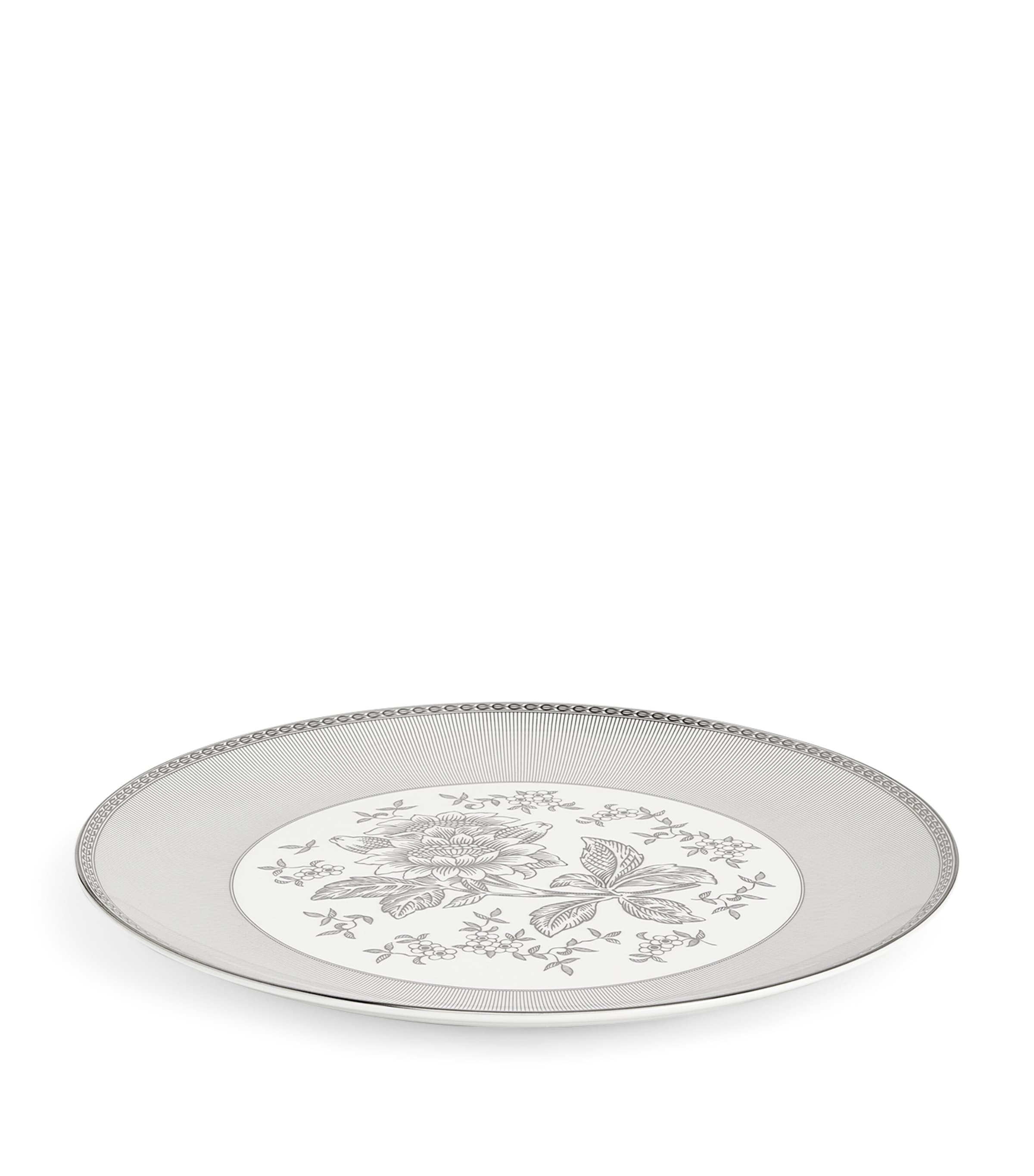 Wedgwood bone china Silver Tonquin plate 34cm (British brand)