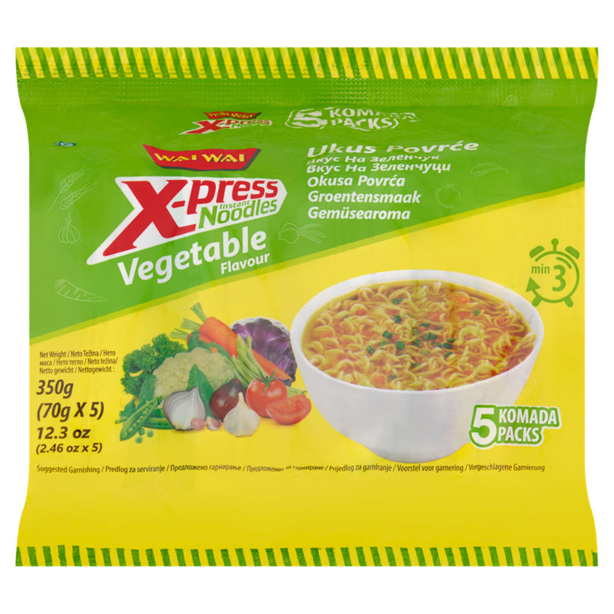 Wai Wai X-Press Instant Noodles Vegetable Flavour 350g GOODS ASDA   