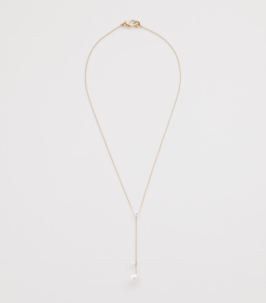 Sophie Bille Brahe yellow gold and pearl Trois Moon necklace, UK version