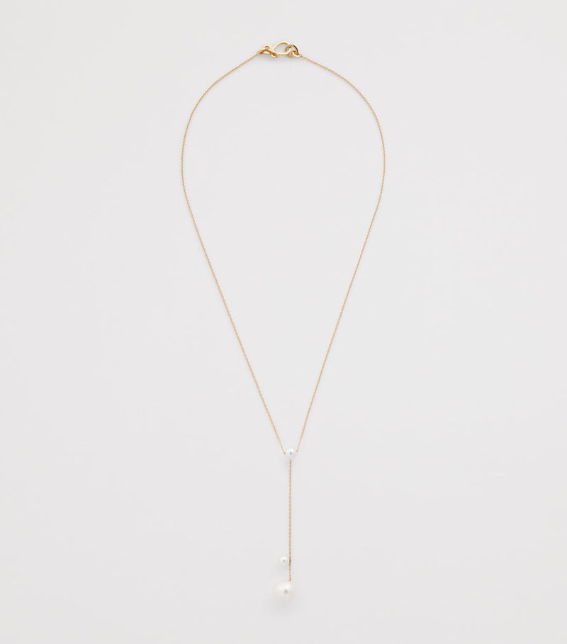 Sophie Bille Brahe yellow gold and pearl Trois Moon necklace, UK version