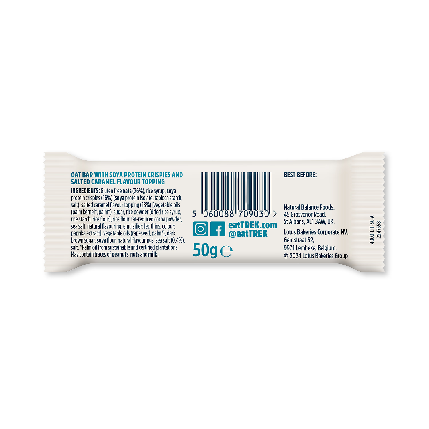 Trek salted caramel protein flapjack 50g - British product