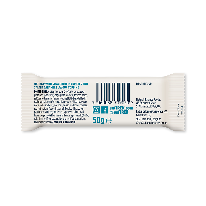 Trek salted caramel protein flapjack 50g - British product