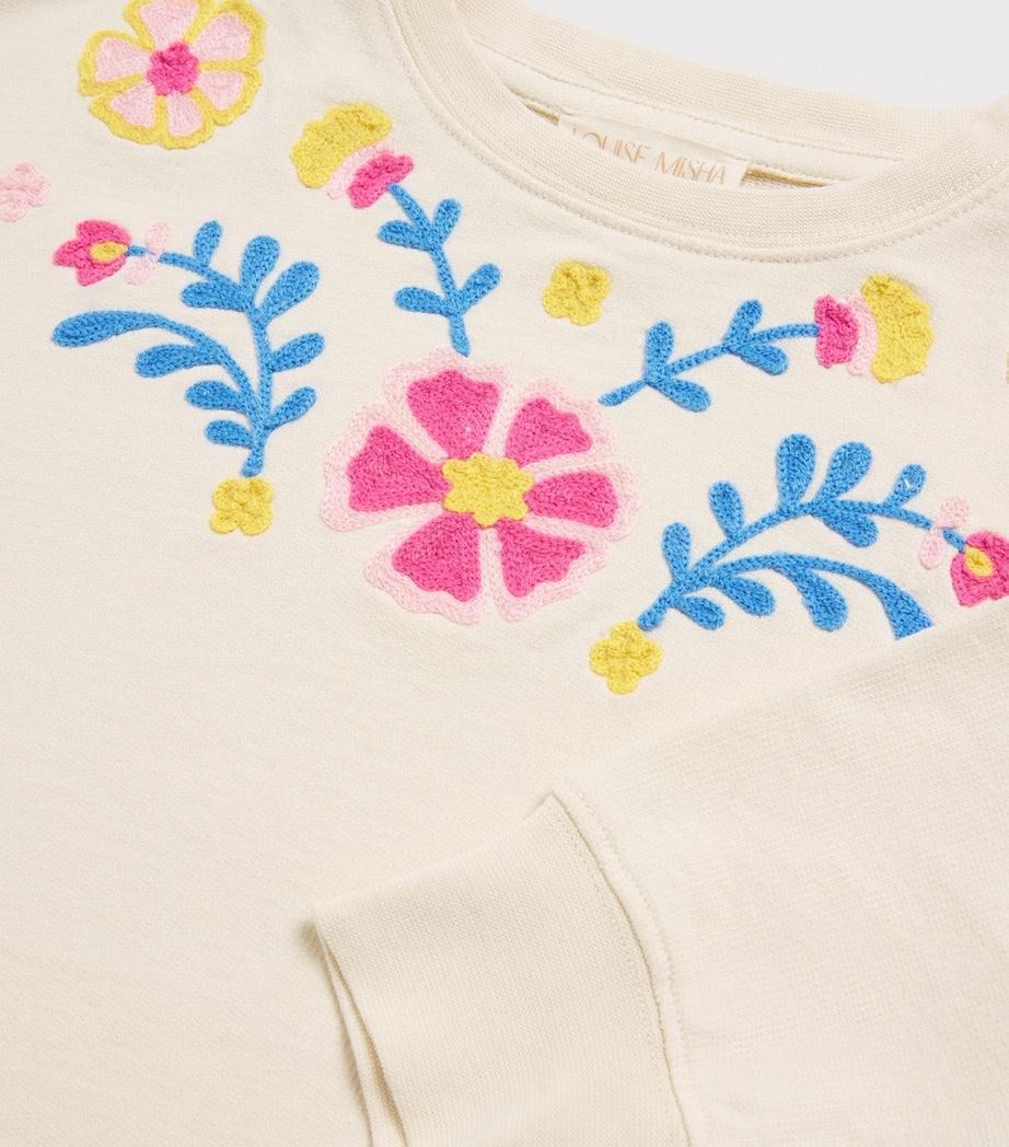 Louise Misha cotton embroidered crew neck sweatshirt for children 3-10 years, UK version