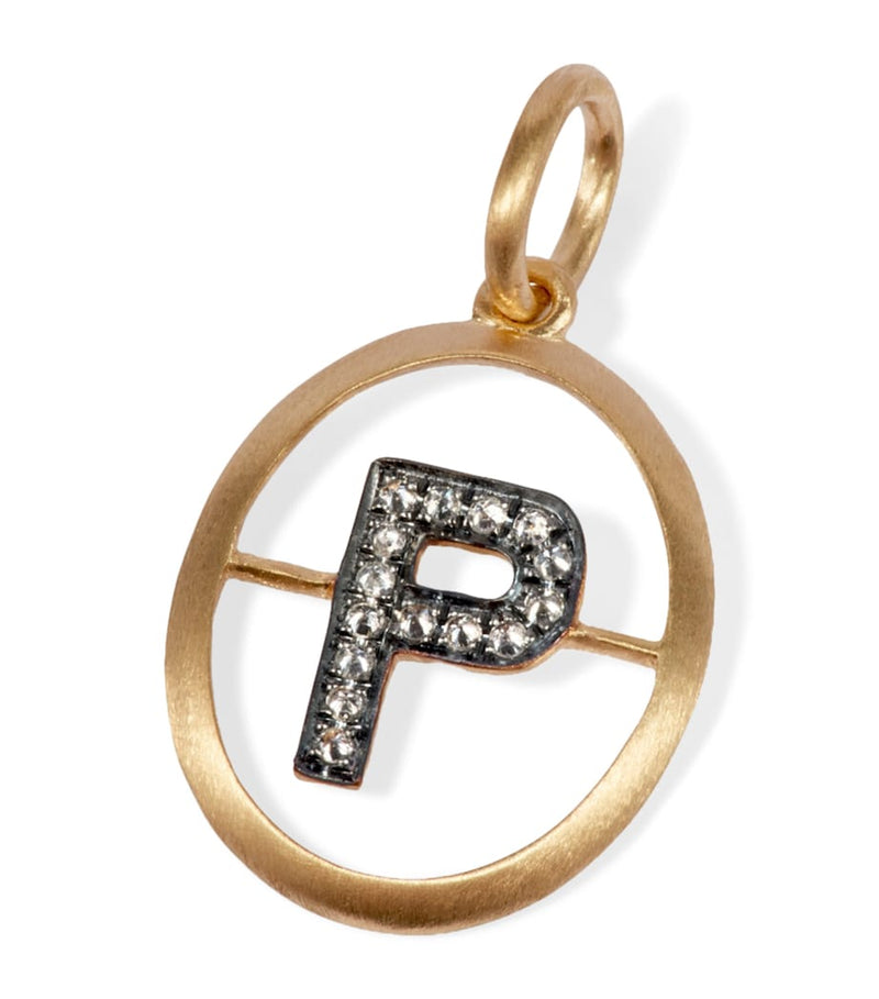 Annoushka yellow gold diamond initial P pendant, imported from the UK