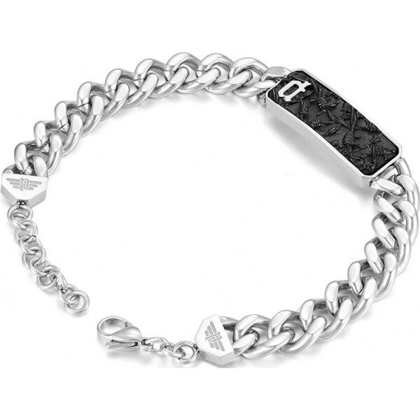 Police silver wire bracelet for men, imported from the UK