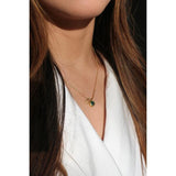 SVNX emerald green heart necklace with gold chain imported from the UK