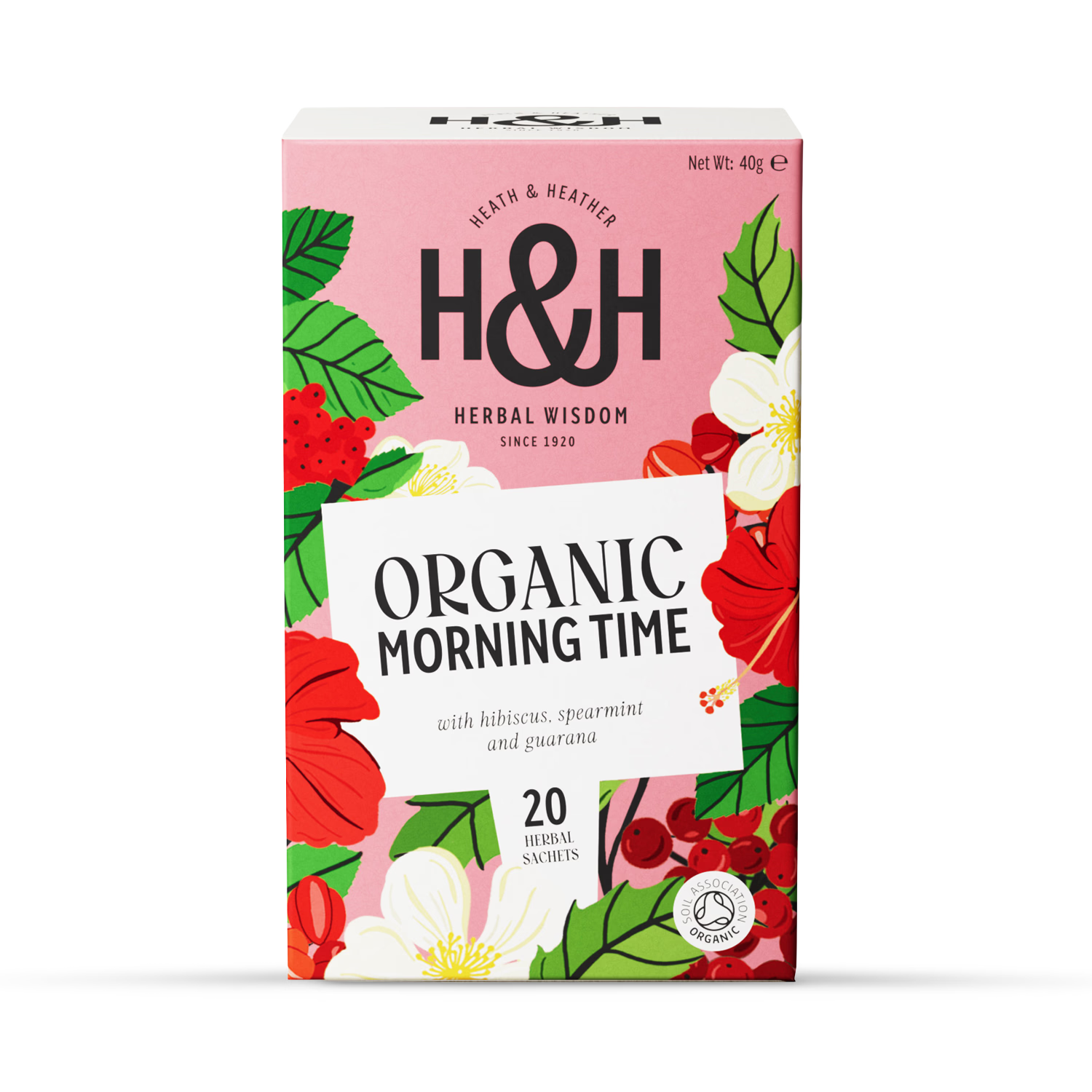 Heath & Heather Organic Morning Time tea bags 20, UK version