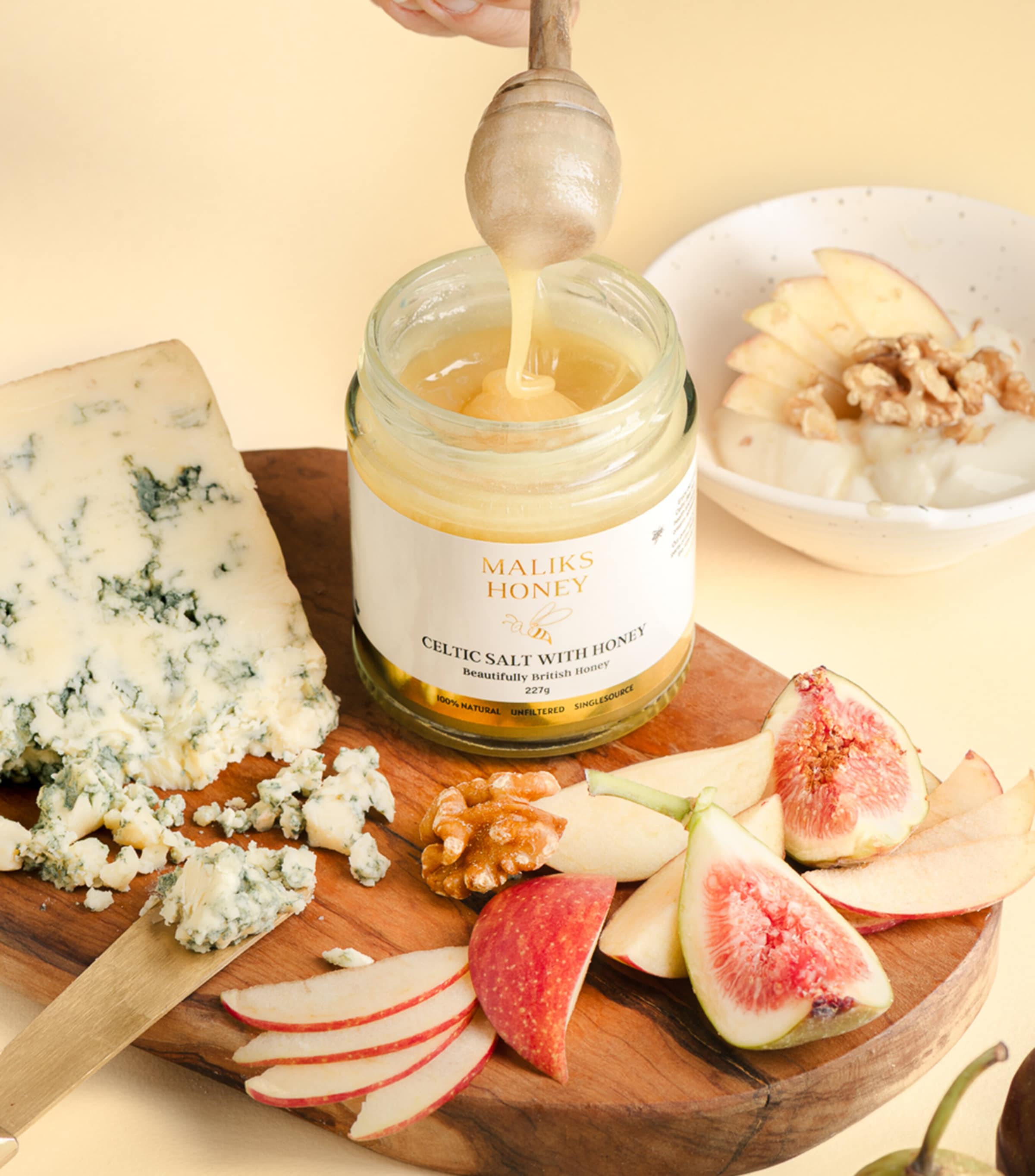 Malik's Honey Celtic Salt With Honey 227g, imported from the UK