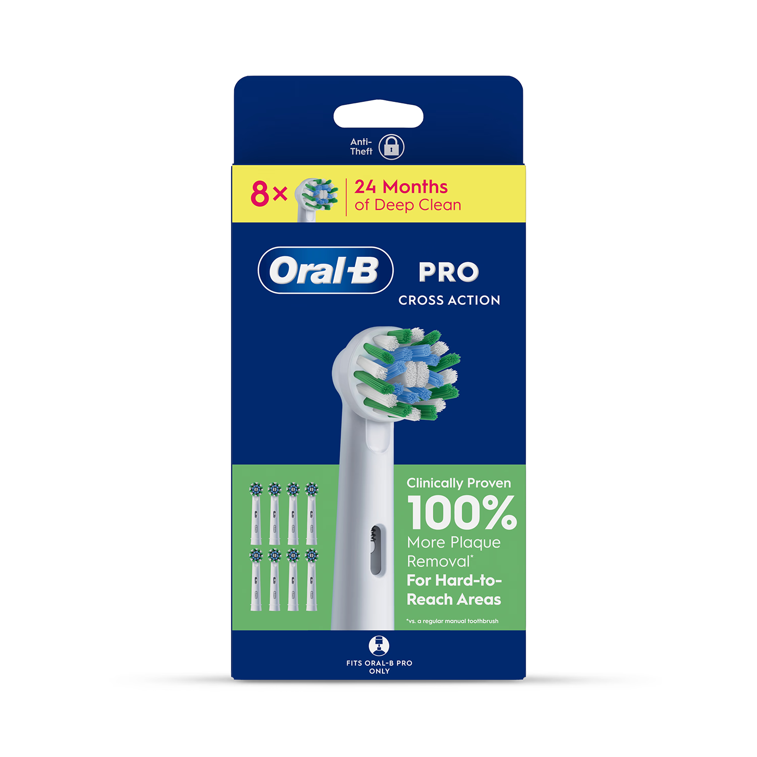Oral-B Cross Action toothbrush heads 8 count, UK version