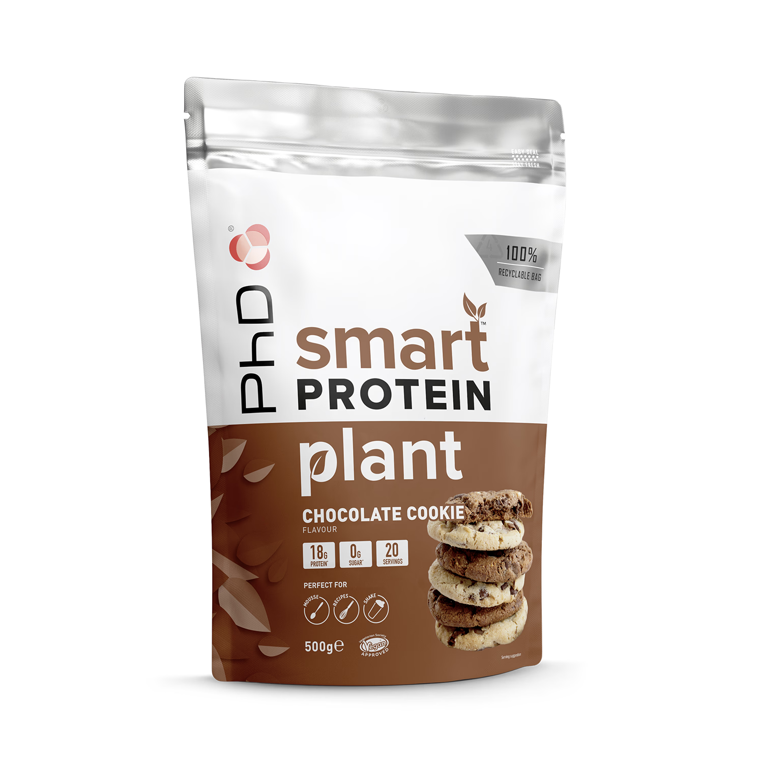 PhD Smart Protein Plant Schokoladenkekse Protein Pulver 500g (Britische Marke)