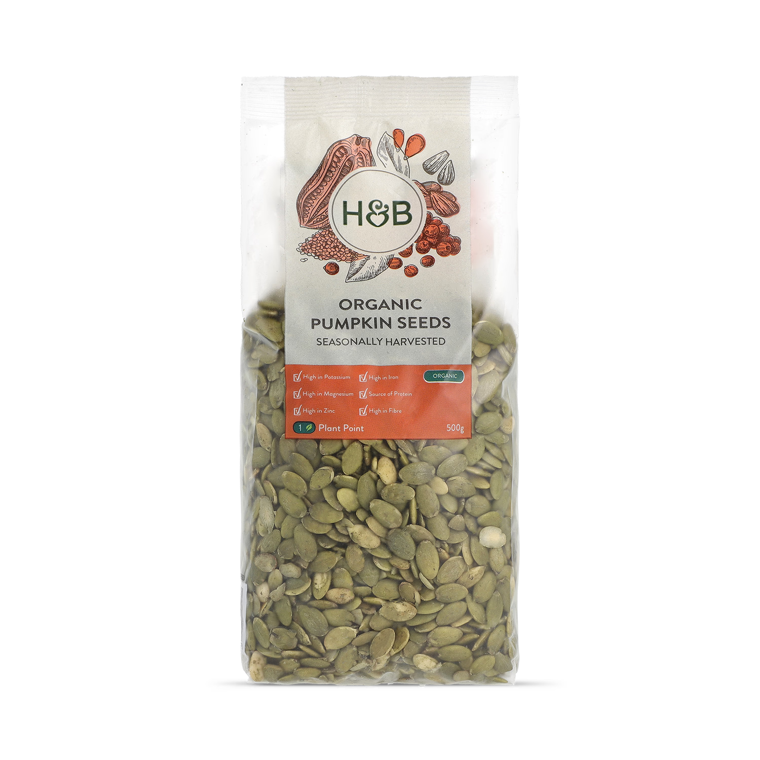 Holland & Barrett Organic Pumpkin Seeds 500g, UK version