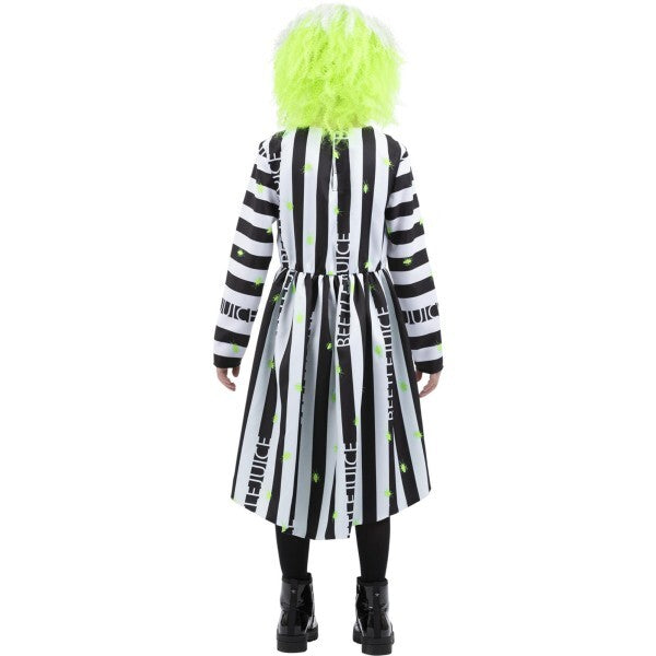 Smiffys Beetlejuice girls costume dress with dipped hem skirt, UK version