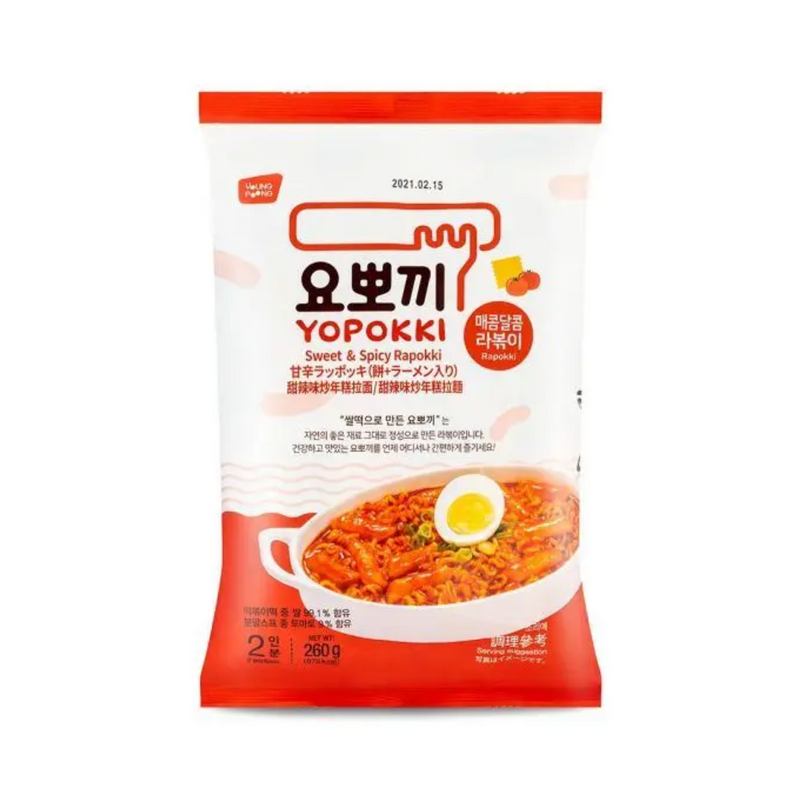 Young Poong Yopokki sweet and spicy Rapokki rice cake noodles (British brand)