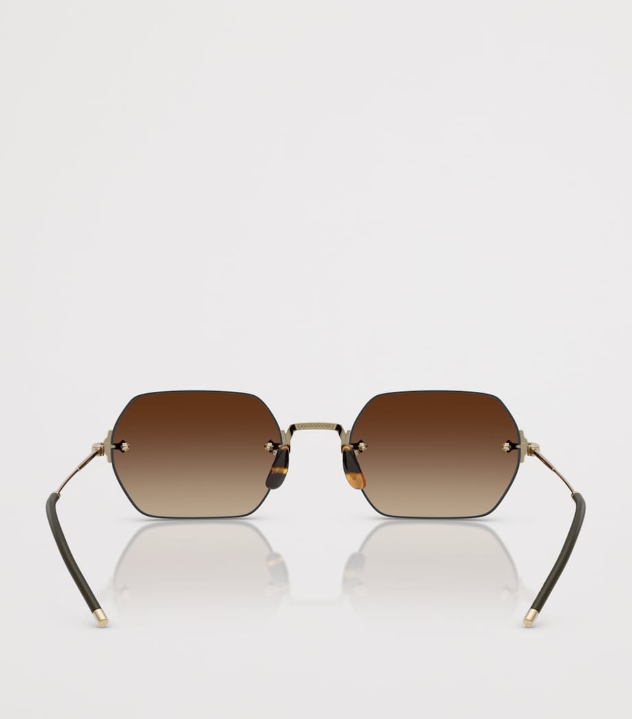 Oliver Peoples TK-13 titanium rectangle sunglasses, UK version