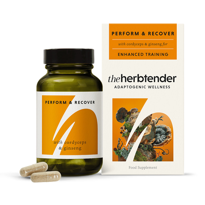 Holland & Barrett The Herbtender Perform & Recover Cordyceps & Ginseng 60 Vegan Capsules- Buy online at McGrocer