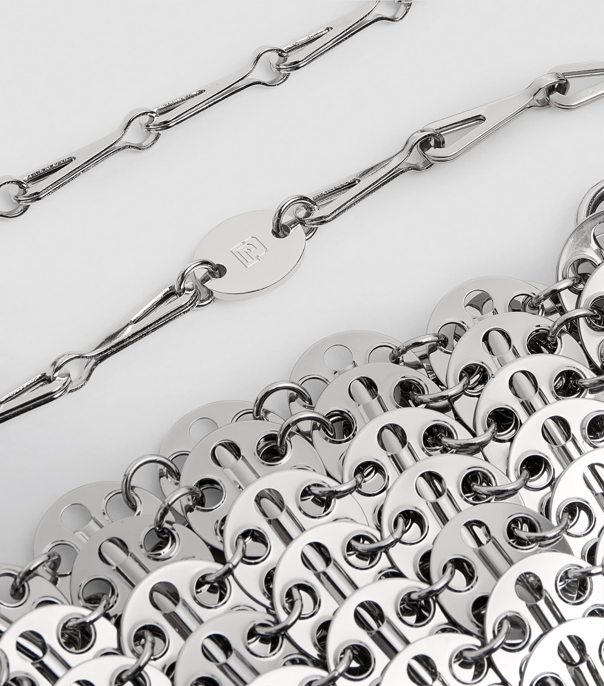 Rabanne chainmail nano bag in metal finish, UK version