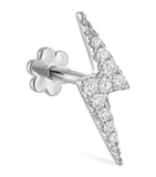 Maria Tash diamond lightning bolt stud earring 11mm, UK version