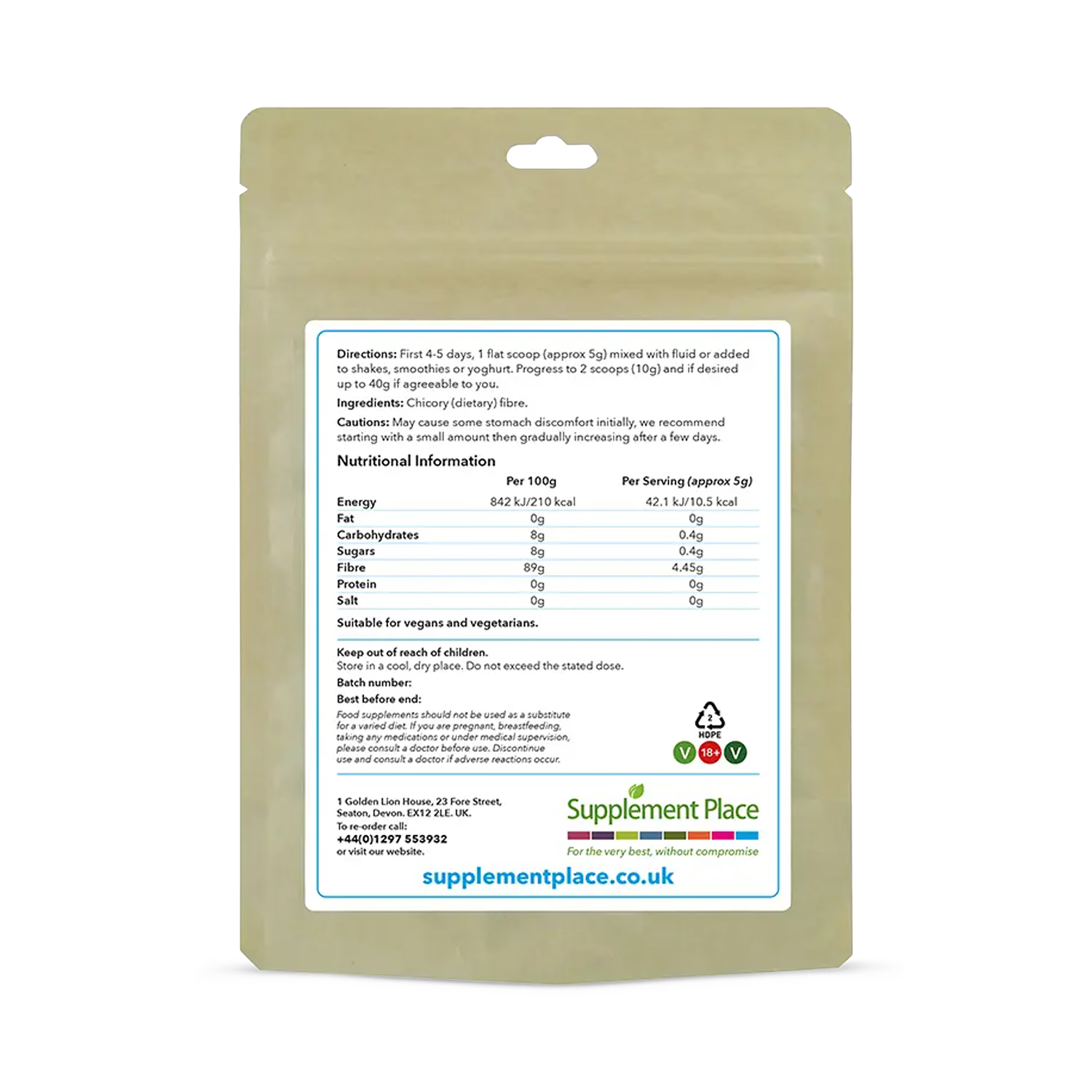 Supplement Place pure inulin powder 250g - British product