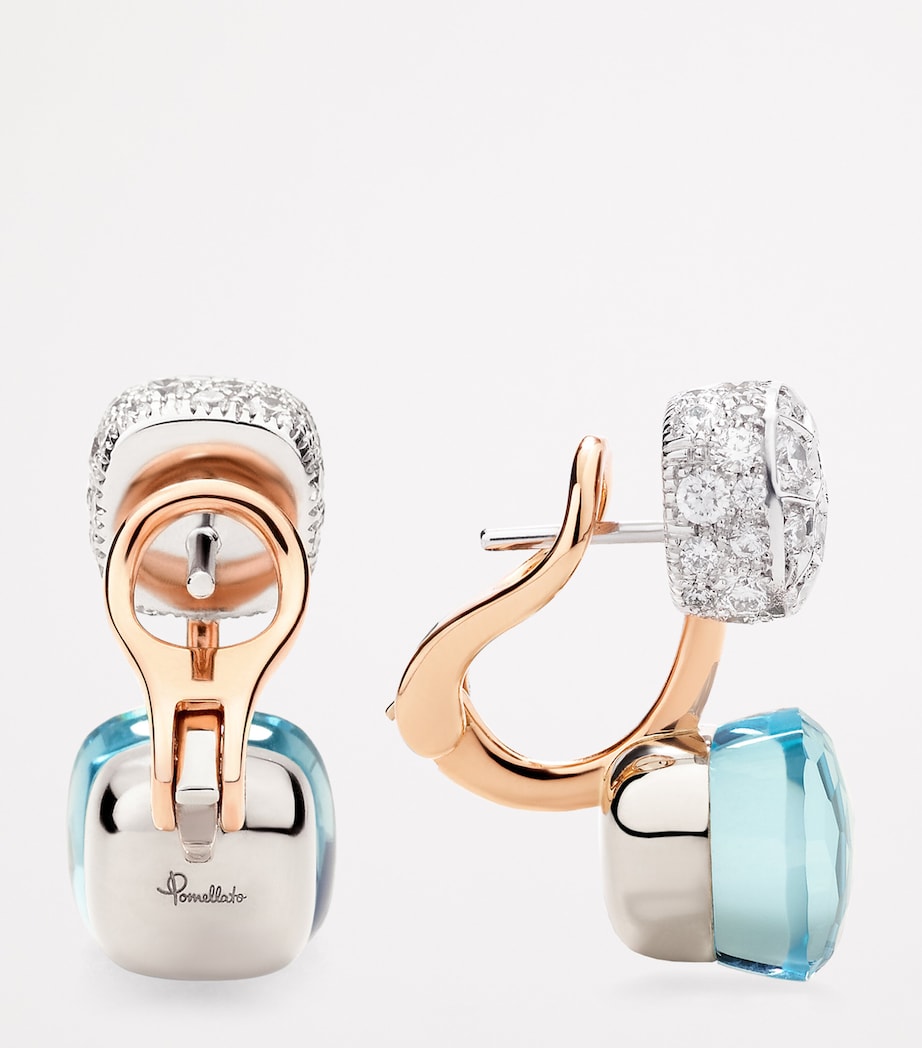Pomellato blue topaz and diamond earrings, UK version
