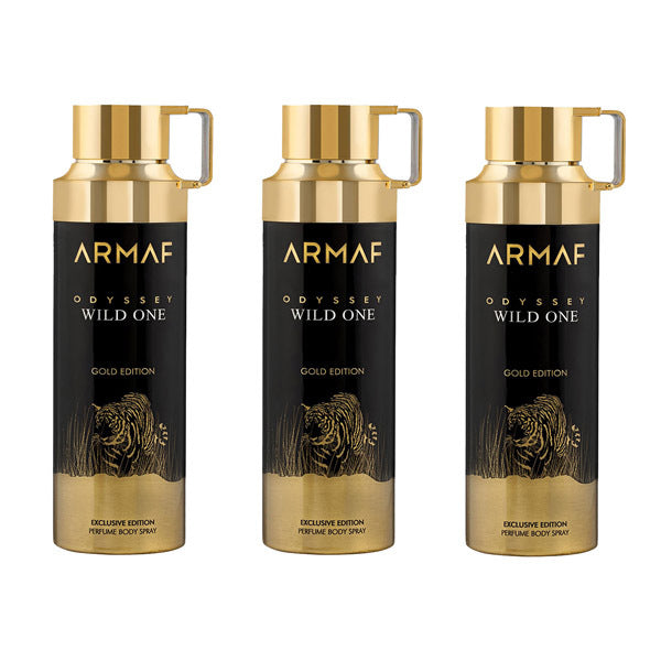 ARMAF Odyssey Wild One perfumed deodorant spray 200ml pack of 3 (British brand)
