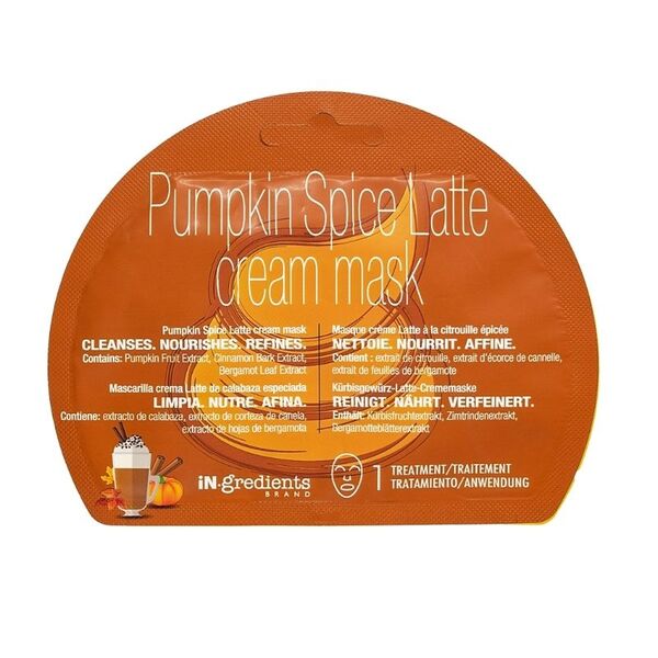 my iN.gredients Pumpkin Spice Latte Cream sheet mask, imported from the UK
