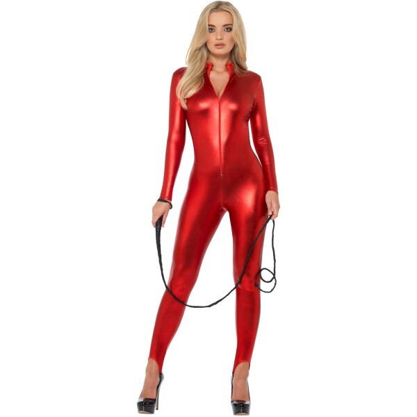 Fever Miss Whiplash red catsuit costume (British brand)