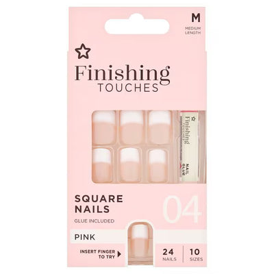 Superdrug Superdrug Finishing Touches Fake Nails Medium Pink- Buy online at McGrocer