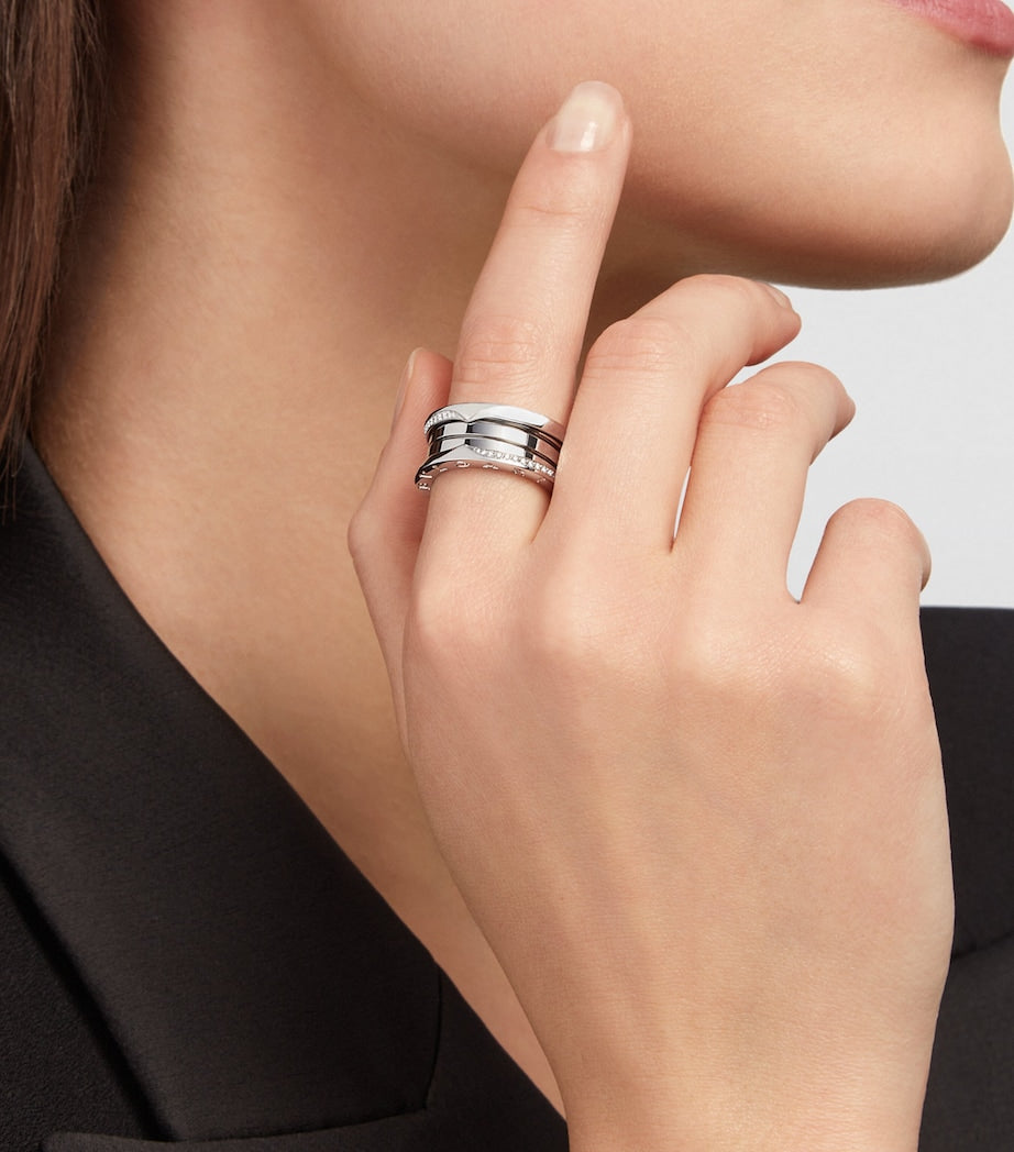 Bvlgari B.zero1 three-band ring white gold diamond, imported from the UK