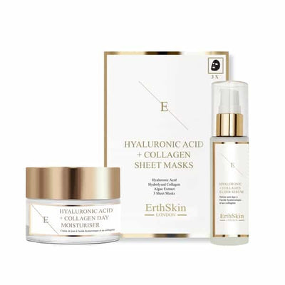 ErthSkin Acide Hyaluronique Collagène Crème de Jour Sérum Masque Tissu Lot 50ml 60ml