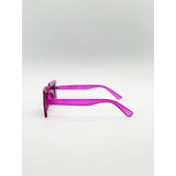 SVNX square frame sunglasses hot pink black lens - British product