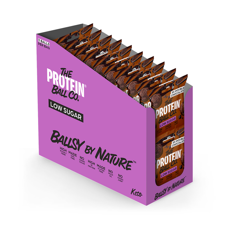 Ballsy Double Chocolate low sugar bar 25g case 20, UK version