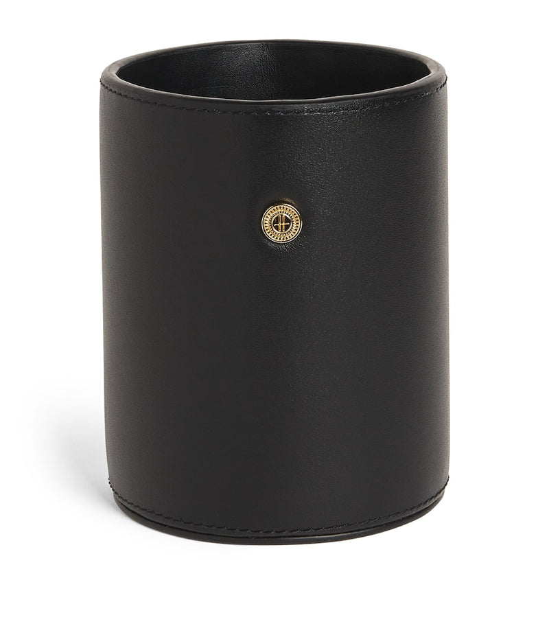 Harrods leather pen pot, UK version