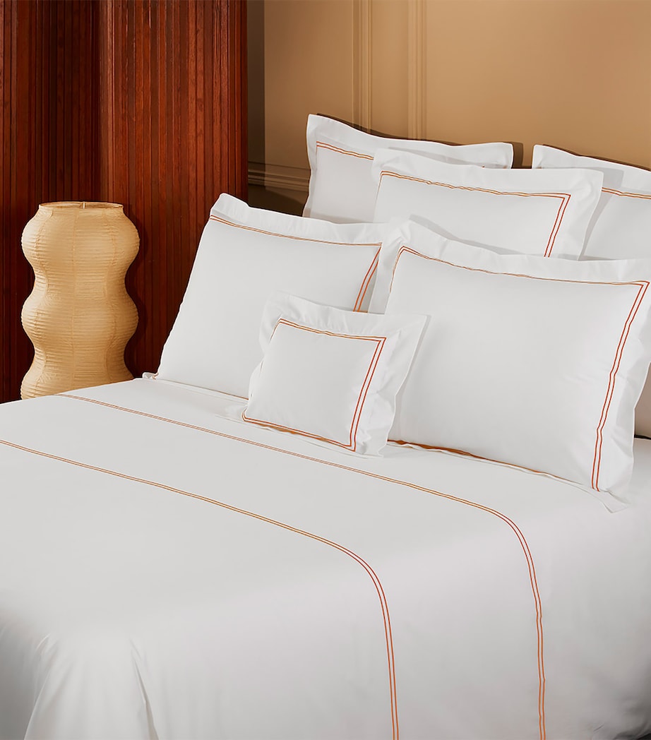 Yves Delorme organic cotton duo orange double flat sheet 240cm x 295cm (British brand)