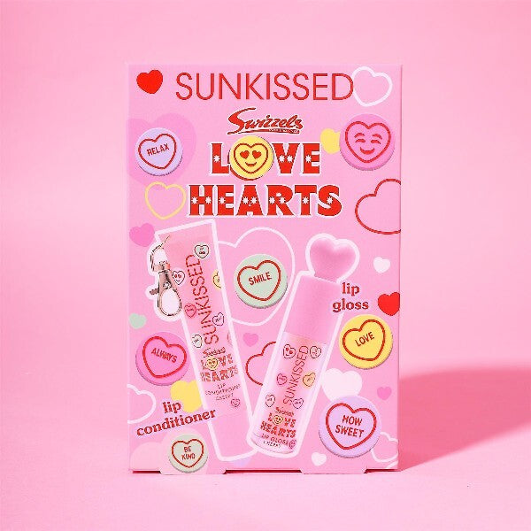 Sunkissed Love Hearts cherry lip gloss and conditioner set (British brand)