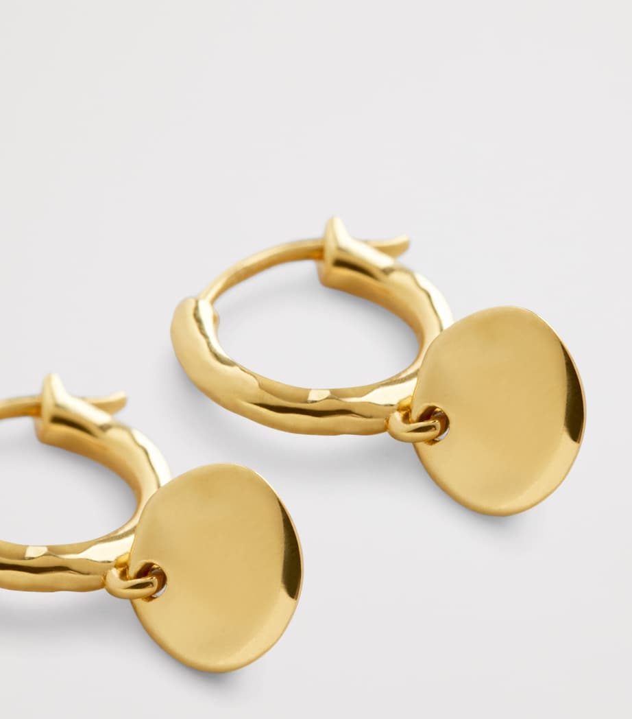 Monica Vinader mini gold vermeil huggie earrings (British brand)