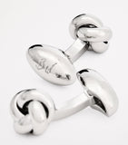 Babette Wasserman rhodium-plated metal knot cufflinks (British brand)