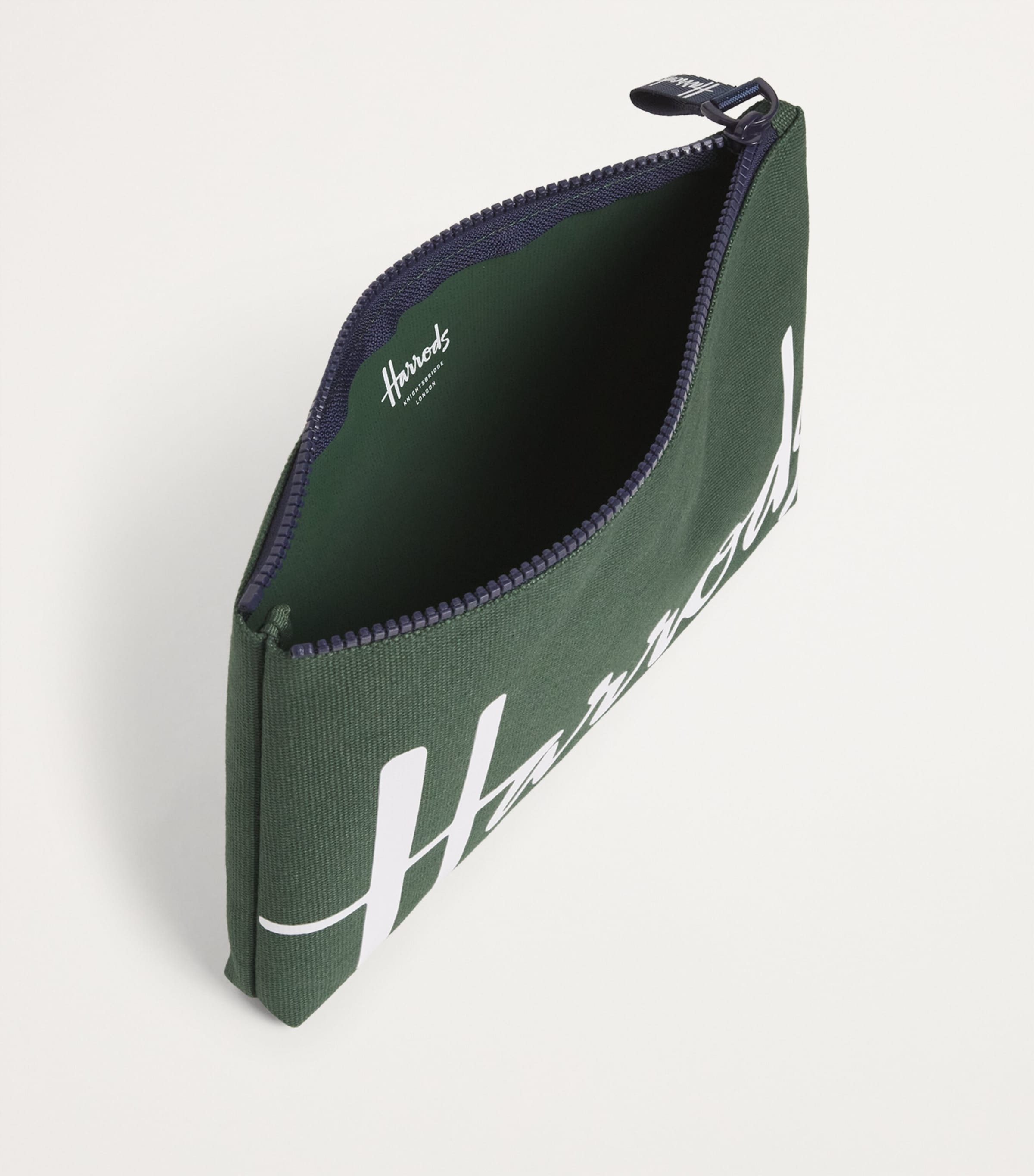 Harrods Medium Cotton Logo Pouch, UK version