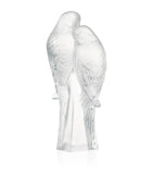 Lalique Crystal Parakeets Sculpture, UK version