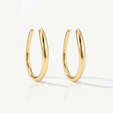 MUCHV gold pull-through hoop earrings 1cm (British brand)