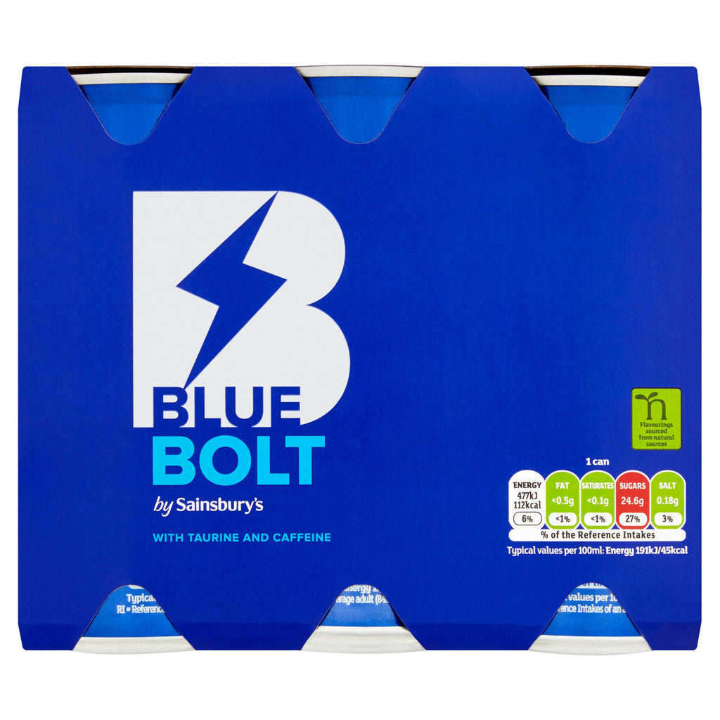 Sainsbury's Blue Bolt 6x250ml (Sugar levy applied)